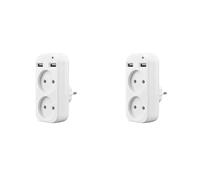 Frewurwer 2X Adaptateur de Prise USB Murale Prise Double pour Charge de TéLéPhone Port USB Double 5V 2A Prise ÉLectrique USB Prise UE
