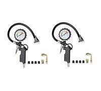 Frewurwer 2X Jauge de Pression de Pneu de Voiture 220 PSI Gonfleur de Pneu avec Compresseur d'air D'Extension de Valve à 90 Degrés pour Voiture Moto Vélo Camion