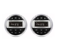 Frewurwer 2X Radio Stéréo Marine Bluetooth pour Bateau, Étanche, FM AM, Lecteur Audio Multimédia Numérique pour Jauge de Yacht, ATV, UTV, Chariot, Moto