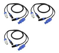 Frewurwer 3X Câble D'Alimentation XLR 3 Broches Powercon de Haute Qualité, 1 M, DMX512, pour Éclairage de Scène et Écran LED.