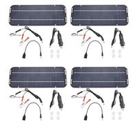 Frewurwer 4X 12V 60W Panneaux Solaires Chargeur Voiture Moto Kick Scooter Portable Panneau Solaire Chargeur de Voiture Batterie Entretien Efficace