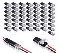 Frewurwer 50PCS Connecteur Enfichable à Double avec Boucle de Verrouillage, Connecteurs Enfichables 2 Broches 2 Voies Borne de Compacte Universelle