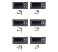 Frewurwer 6X Contrôleur de Température Numérique -99-400 Degrés PT100 M8 Sonde Thermocouple Capteur Thermostat Intégré 220 V Interrupteur