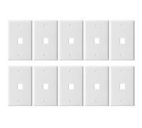 Frewurwer Couvercle de Prise Ethernet, pour Plaque Murale RJ45 à Un Module, Plaque Frontale pour Prise RJ45 et Insert Modulaire, 10 Pièces pour Bureau.