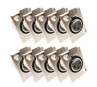 Frewurwer Panneau de Prise Jack Monté sur Panneau, Connecteur XLR Mâle et 3 Broches, 10 Pièces, Diamètre de Câble de 6 mm pour Accessoires D'Amplificateur de Microphone.