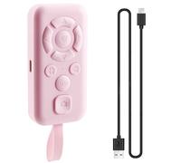 Frewurwer Protable Portable Self-Timer Camera Stick Remote Control Bluetooth Wireless Shutter Button Pink