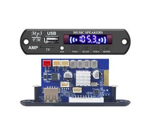 Frewurwer Slot pour Carte TF Port USB Radio FM Bluetooth 5.3 Décodeur MP3 Carte DC12-24V Module Amplificateur 2x60W Récepteur Audio Kit de Voiture