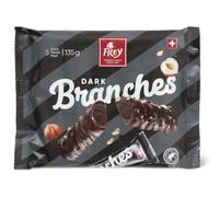 Frey Branches de chocolat noir- 5 Snacks fourrées à la crème de noisettes - Fabriqué en Suisse - Lot de 5 bâtonnets de 27g chacune - Certifié UT (5, Chocolat noir)