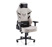 VALK Freya - Chaise Gaming en Tissu, Ergonomique, Accoudoirs 4D, Coussins à mémoire de Forme, Inclinable 160º, Piston Classe 4, Chaise de Bureau, Fauteuil Gamer (Blanc Perle)