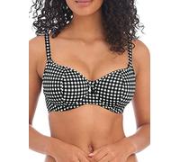 Freya Haut de Bikini à Carreaux avec Armatures et décolleté en cœur pour Femme, Monochrome, 38GG US