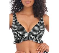 Freya - Haut de Maillot à Volant imprimé Vichy Check in Monochrome - 85G