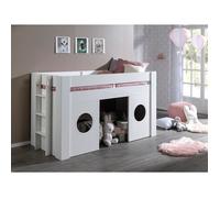 Vipack Lit Enfant Mezzanine en Bois Blanc Laqué 90 x 200 cm - Freya - FRHS9014