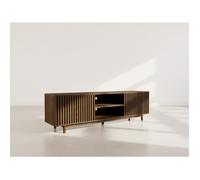Freya - meuble tv 180 cm - 2 portes et 2 niches - Marron