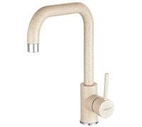 FREYA Robinet mitigeur évier bec en L rotatif Sable/Beige