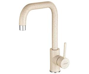 FREYA Robinet mitigeur évier bec en L rotatif Sable/Beige