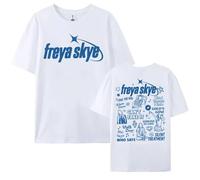 Freya Singer Skye Stars Align Merch T-Shirt Homme/Femme en Coton Coupe Ample T-Shirt Tendance Imprimé Manches Courtes-White||m