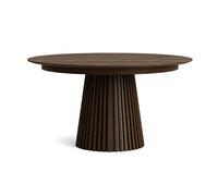 Freya - table à manger ronde extensible - 6 à 10 personnes - Marron