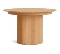 Freya - table à manger ronde extensible avec rangements - effet bois - 4 à 8 personnes - Bois Bois