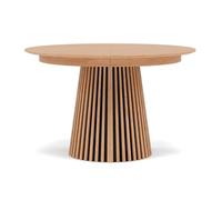 Freya - table à manger ronde extensible - effet bois - 4 à 8 personnes - Bois