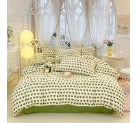 Freyamy Housse de Couette Amour 220x240 Vert Amour Parure de lit 2 Personne en Microfibre avec Fermeture Éclair Réversible Sets de Housse Couette avec 2 Taie d'oreiller 65 x 65cm pour Filles Enfants