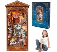 Freyeeti Book Nook Kit De Maison de PoupéE Miniature, Coin Livre, Maison de PoupéE avec LumièRe LED, Booknook Maisons 3D Puzzle Serre-Livres en Bois, Kits De ModéLisme pour Adultes à Construire