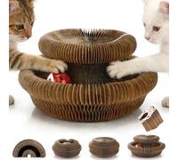 Freyeeti Magic Organ Griffoir pour Chats, Cat Scratching Board Magique Pliable avec Balle Cloche, Grattoir Chat à Formes Multiples, Jouet Chat, Carton à Gratter pour l'intérieur et l'extérieur