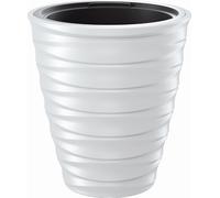 Freze Pot de fleurs avec pot intérieur pour l'intérieur et l'extérieur Résistant aux UV Résistant au gel Rond en plastique Ø299mm (Blanc)