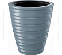 Freze Pot de fleurs avec pot intérieur pour l'intérieur et l'extérieur Résistant aux UV Résistant au gel Rond plastique Ø383mm Gris clair