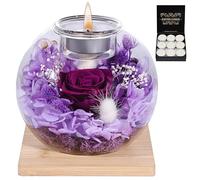 FRFG Rose Eternelle, Cadeaux d'anniversaire pour Femmes, Vraies Roses Eternelles avec Couvercle en Verre, Cadeaux pour Femmes, Sœurs, Petites Amies pour Anniversaire, Thanksgiving, Noël (Violet)