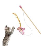 Frfik Bâton pour Chat - Bois en Peluche, bâton avec Design Gland Amusant pour | Jouet interactif Baguetťe pour Chat, stimulateur d’Instinct de Chasse, Bâtôn avec Plume pour Ennui intérieur, Exercice,