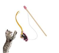 Frfik Bâton pour Chat - Bois en Peluche, bâton avec Design Gland Amusant pour | Jouet interactif Baguetťe pour Chat, stimulateur d’Instinct de Chasse, Bâtôn avec Plume pour Ennui intérieur, Exercice,