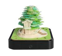 Frfik Calendrier 3D avec bloc-notes avec gravure artisanale | Décoration 3D sculptée amovible pour bureau, résidence étudiante, maison, école, lieu