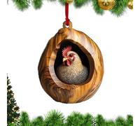 Frfik Décoration de sapin de Noël en acrylique 2D réaliste - Pendentif portable pour voiture, maison, arbre de vacances, sacs de vacances, téléphones portables, collègues