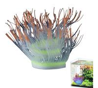 Frfik Décorations de débardeur, décorations d'anémone de mer pour aquarium, Silicone Fish Tank Anemone Sool Anemone, Sous un aménagement paysager d'aquarium brillant léger pour l'eau salée d'eau douce