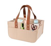 Frfik Felt Diaper Organizer - 38cm Large Capacity Mom Bag | Felt Fabric Changing Tote, Portable Nursery Storage Caddy for Diapers Wipes and Essentials Organized Home Travel Handbag Stylish Design