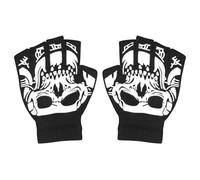 Frfik Gants squelette d'Halloween, gants de cyclisme squelette | Gants squelettes demi-doigts d'Halloween pour le cyclisme,Mitaines chaudes en forme de crâne pour la course, l'exercice, la, Grande