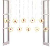 Frfik Guirlande Rideau LED - 300cm Rideau Lumineux Guirlande - Lumières de Fée à USB avec Télécommande, Lumières Suspendues Étoiles Imperméables pour Sapin de Noël, Chambre Intérieur Extérieur Mariag