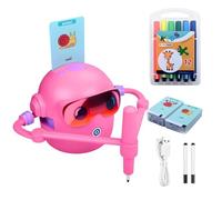 Frfik Interaktiver Zeichenroboter Für Kinder - Lernspielzeug Mit Sprachführung & 100 Karten | Wiederaufladbarer Malroboter Mit 1800mAh Akku & 12 Farbstiften, Kunst-Lernhilfe Für & Mädchen