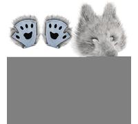 Frfik Kit de costume de loup, accessoires de déguisement de faux loup - Tenue d'animal pour femme pour fête, carnaval, Noël, jeu de rôle, performance sur scène, défilé de mode