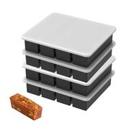 Frfik Moules de congélation en silicone - 4 pièces réutilisables pour stockage des aliments | 17,5 x 14,5 x 3,7 cm - Moules en silicone pour soupe, congélateur, jus de fruits, sauces, bouillons de