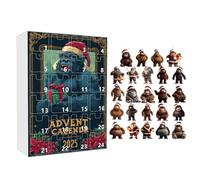 Frfik Ornement de Noël de l'Avent 2025 | Décorations en acrylique 2D en forme de singe - Compte à rebours pour maison, arbre de Noël, voiture, rétroviseur, fenêtre, porte, adultes et