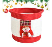 Frfik Panier de rangement de Noël | Panier à linge en corde pour Noël - Porte-vêtements sales | pour chocolat, fruits, linge, collations, anniversaire, Pâques, Saint-Valentin, femmes, hommes, enfants