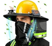 Frfik Pare-Casque De Chantier,Cache-Nuque Solaire Léger Avec Ventilateur Solaire,Visière Anti-UV Visage Et Cou - Pour Chantier Travail Extérieur Travaux Forestiers Jardinage Randonnée Vélo