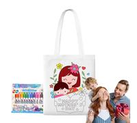 Frfik Sacs fourre-tout à peindre - Sacs à bonbons à colorier, fête des mères, loisirs créatifs éducatifs avec stylos de peinture, activités d'apprentissage pour à partir de 3 ans, maison