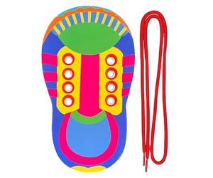 Frfik Shoelace Threading Toy - 17cm Portable Teaching Aid | Paper & Cotton Shoe, Educational Present for Preschool Fine Motor Development Travel Friendly Activity Gear