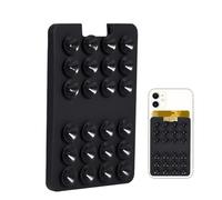 Frfik Silicone Suction Phone Holder - 3 Card Wallet | Silicone Adhesive Mount with 24 Suction Cups for Window Mirror Wall Shower, Portable Hands-Free Cell Phone Grip with Mirror for Content Creators