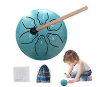 Frfik Tambours de langue pour adultes, tambour de langue en acier - Tambour de réservoir A-Key, tambour de méditation 6 notes 3 pouces | Instrument à en acier, comprend un livre de musique et