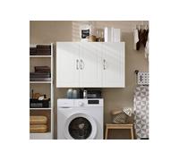 FRG231-L-W Armoire Murale de Salle de Bain, Placard de Rangement, Meuble de Rangement Suspendu, Meuble Haut avec 3 Portes