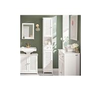 SoBuy FRG236-W Meuble Colonne de Salle de Bain Armoire haute Meuble rangement Blanc G