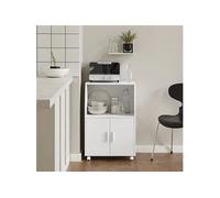 SoBuy FRG241-W Desserte Micro-onde à Roulettes Meuble de Rangement Cuisine Blanc G